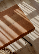 Metal ayaklı masif meşe bank